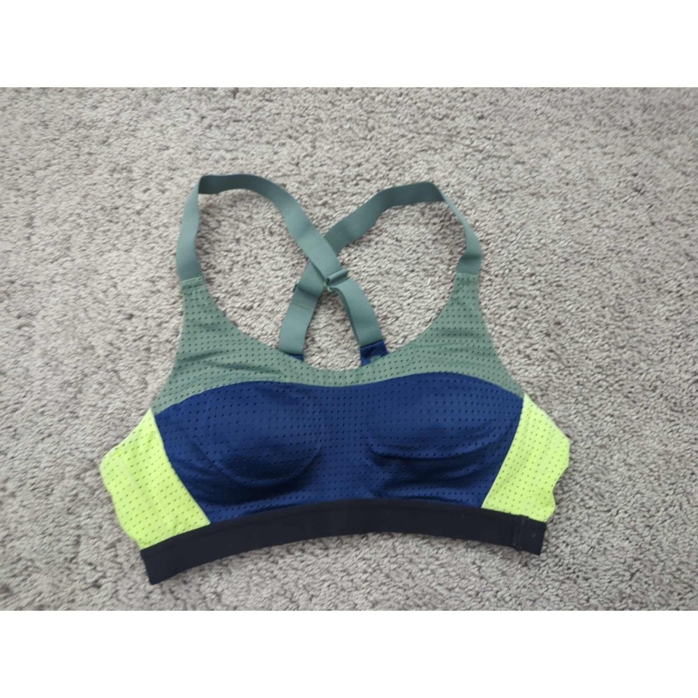 Victoria Sport Perforated Color Block Sports Bra Womens XS Wireless Padded Mesh